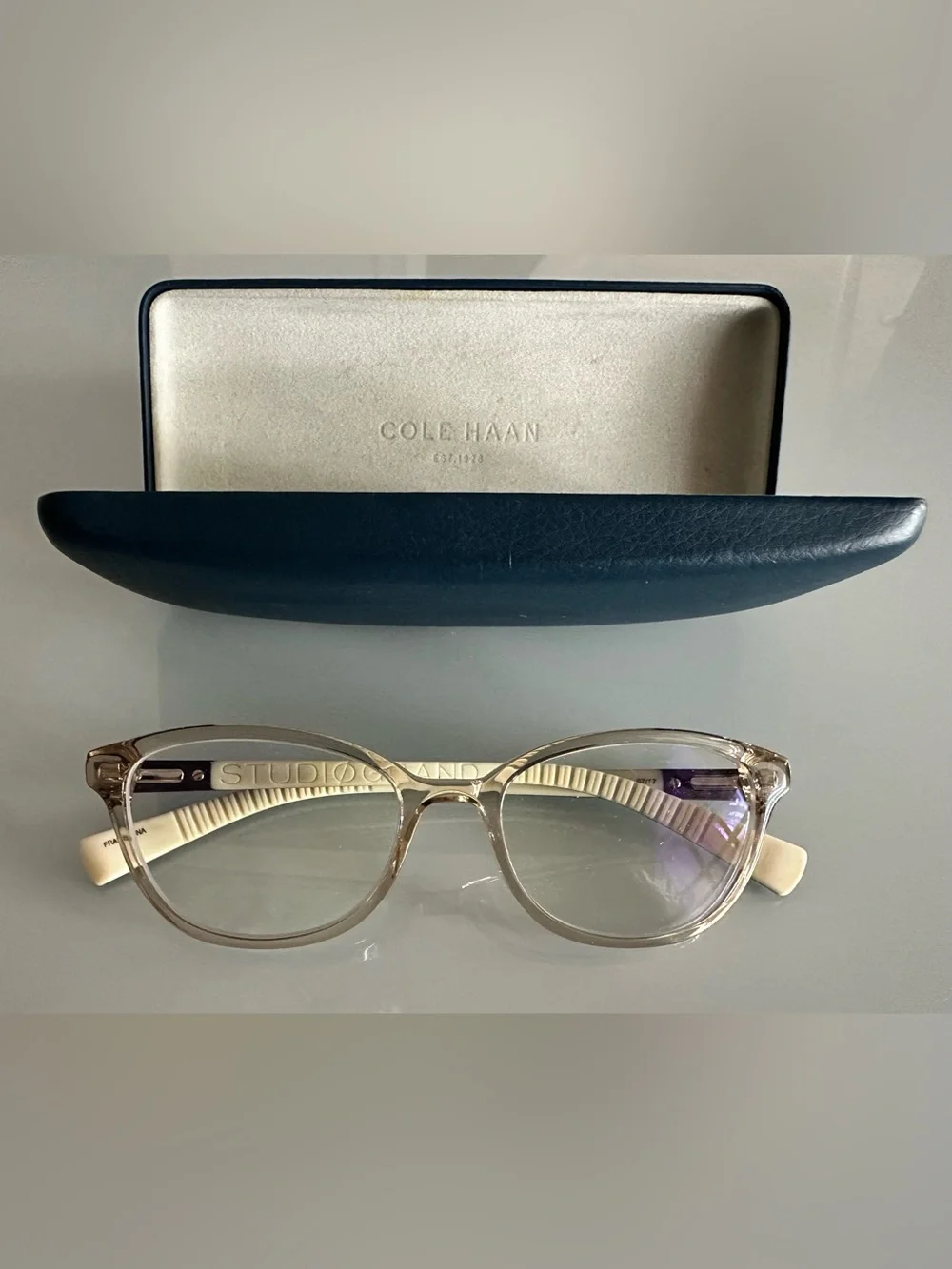 Cole Haan StudioGrand CH5018 Eyeglasses - Crystal & Taupe - EUC - Case Included